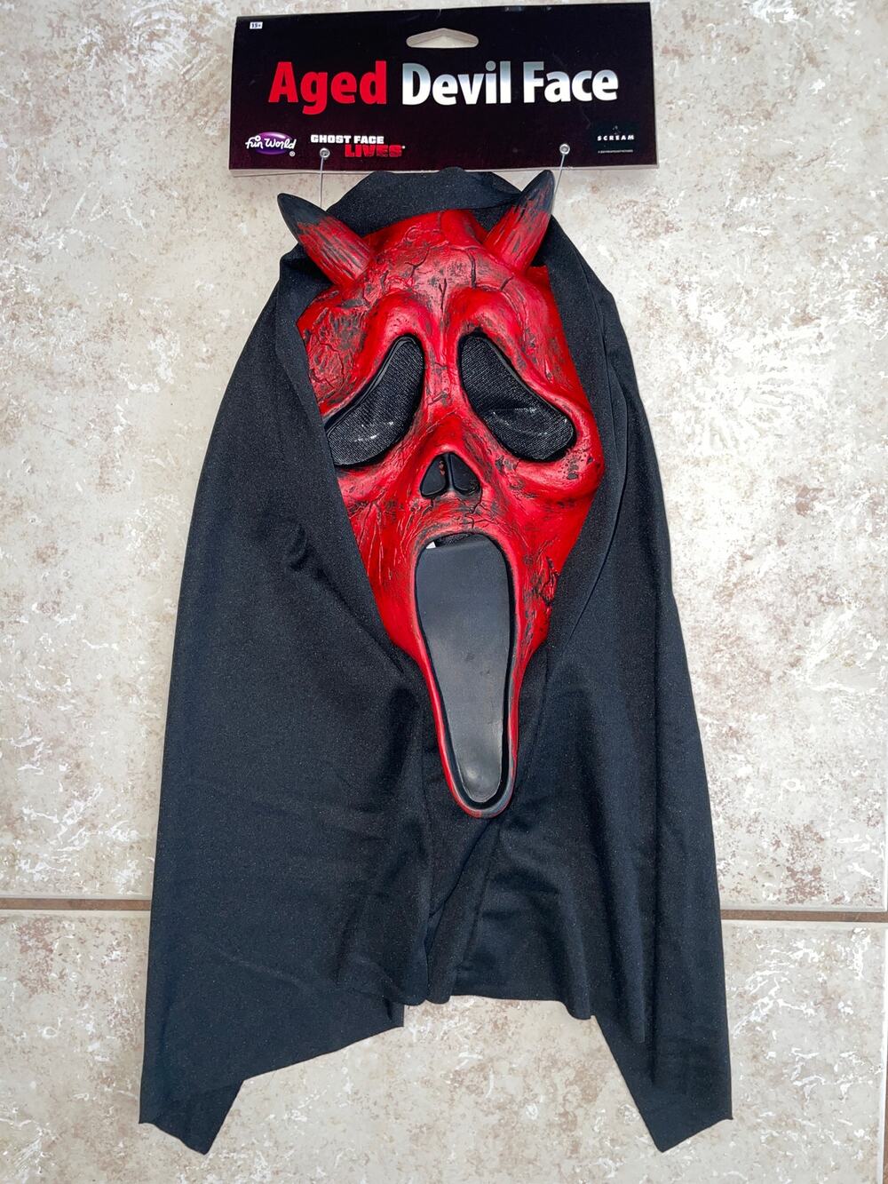 DEAD BY DAYLIGHT GHOST FACE AGED DEVIL LATEX MASK WITH HOOD COSTUME FW93532 NEW